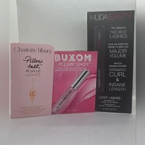 3 Samples Charlotte Tilbury Pillow Lashes Buxom Plump Shot Huda Beauty Lashes